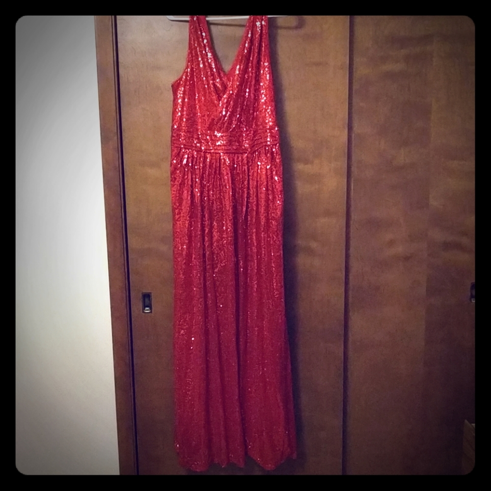 Women size 18 Red Sequin Formal Dress